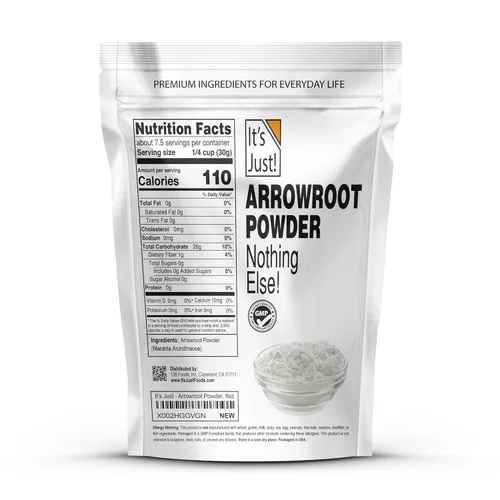 Vista 2 de It's Just - Polvo de Raíz de Flecha, 8oz (226g), Espesante Natural, Sin Gluten, Sin Lácteos, Sin OGM, Sustituto de Maicena