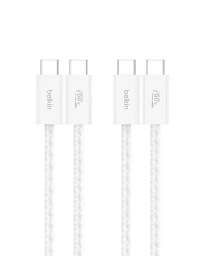 Vista 10 de Belkin Cable USB C a USB C, 3.3 pies, 60 W, cargador tipo C, cable de carga para iPhone, suave, trenzado, flexible para iPhone 16, Galaxy S25, Pixel