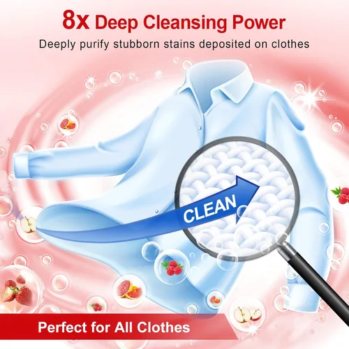 Vista 2 de Hojas de detergente para ropa Binbata, 200 cargas, aroma Scarlet Encounter, hojas de detergente hipoalergénicas y ecológicas sin plástico Encuentro