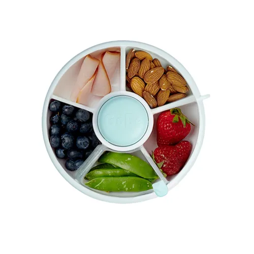 Vista 11 de GoBe Paquete de Spinner de Bocadillos Pequeño para Niños con Correa y Hoja de Adhesivos - Envase Reutilizable para Aperitivos con Dispensador de 5