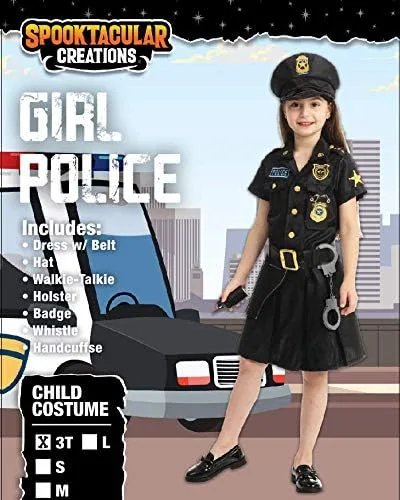 Vista 2 de Disfraz de policía para niña 8-10 años