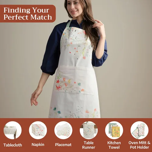 Vista 4 de Maison d' Hermine Delantal 100% de algodón para mujeres con bolsillo de cocina delantal de chef para hombres, decoración de Pascua