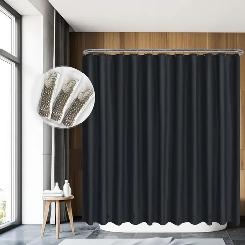 Vista 37 de Barossa Design - Forro de cortina de ducha blanco, PEVA de gama alta, libre de bisfenol A y de cloruro de polivinilo, sin olor químico, cortina