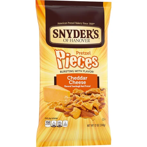 Vista 6 de Snyder's of Hanover, piezas de pretzel de queso cheddar, bolsa de 12 onzas (paquete de 3)