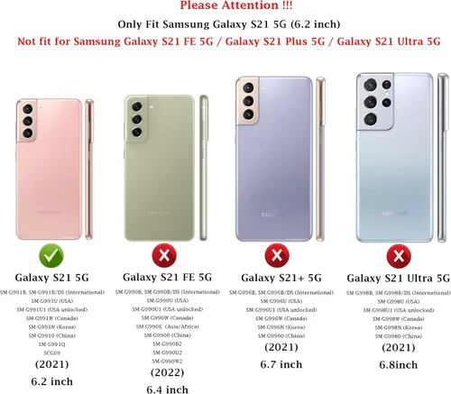 Vista 2 de Funda para Samsung Galaxy S21: funda protectora de doble capa resistente para teléfono celular, a prueba de golpes, con protector de pantalla