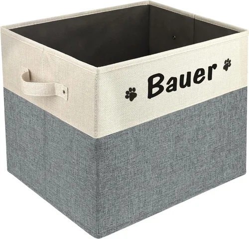 Vista 27 de PET ARTIST Cesta plegable de almacenamiento de juguetes para perros con nombre personalizado de la mascota, caja de almacenamiento rectangular