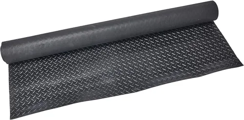 Rollos de piso de goma de placa de diamante Rubber-Cal - 3 mm x 1.2 m x 0.3 m - Negro