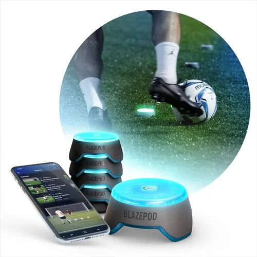 BlazePod Soccer Reaction Training Kit – Reaction Light Pods to Improve Speed, Focus, & Decision-Making - Cognitive Light Drills for Football Players