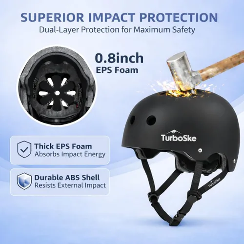 Vista 4 de Casco de patineta, casco BMX, casco multideporte, casco de bicicleta para niños, jóvenes, hombres, mujeres
