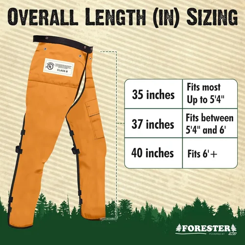 Vista 3 de FORESTER Chainsaw Chaps for Men & Women Apron-Style Chaps with Pocket & Adjustable Waist Chainsaw Safety Equipment