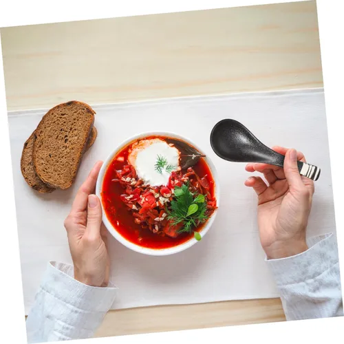 Vista 6 de UPKOCH Juego de cucharas de arroz de cerámica de cuchara de sopa de estilo japonés 5pcs para la cocina casera