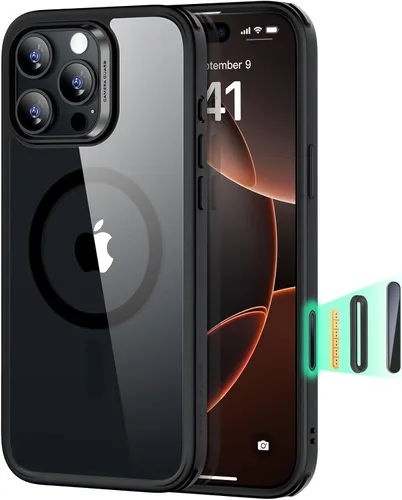 Vista 53 de ESR Classic Hybrid - Funda para iPhone 16 Pro, color negro transparente claro negro