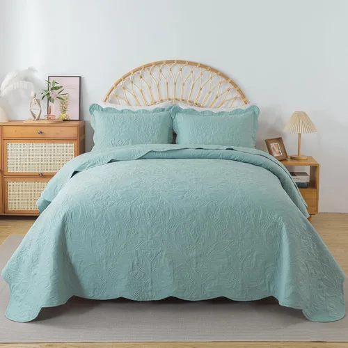 Vista 20 de HoneiLife Juego de ropa de cama tamaño Queen, juego de edredón de microfibra para cama Queen, colchas ligeras de 3 piezas, edredones reversibles