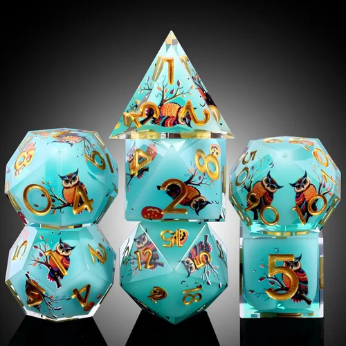 Vista 161 de DNDND Dados de Resina Ojo DND de Borde Afilado Dado de D&D con Estuche de Regalo para Juego de Dungeons and Dragons (Ojo de Dragón Verde)