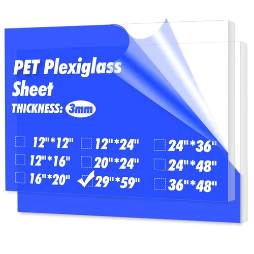 Vista 21 de Art3d (2 Pack) Hojas de plexiglás de 1/8" de grosor - Hojas de PET transparentes de 36" x 24" para diseño de arte, proyectos de manualidades