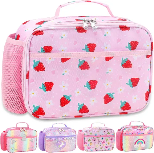 Vista 26 de RHCPFOVR Lonchera para niños – Lonchera aislada para niños y niñas, bolsa de almuerzo lavable y lonchera reutilizable para preescolar a prueba