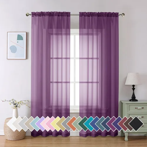 Vista 204 de Aiyufeng 2 paneles de cenefa transparente negra de 14 pulgadas de largo, cortinas cortas para dormitorio, cortinas de cocina para ventana pequeña