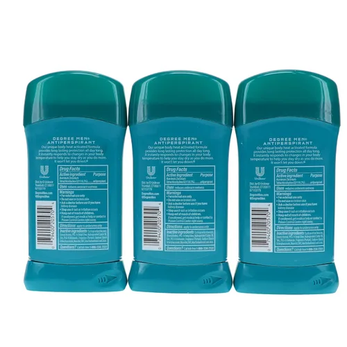 Vista 5 de Degree Men Antitranspirante y desodorante, Cool Comfort de 2.7 onzas (paquete de 3) el embalaje puede variar