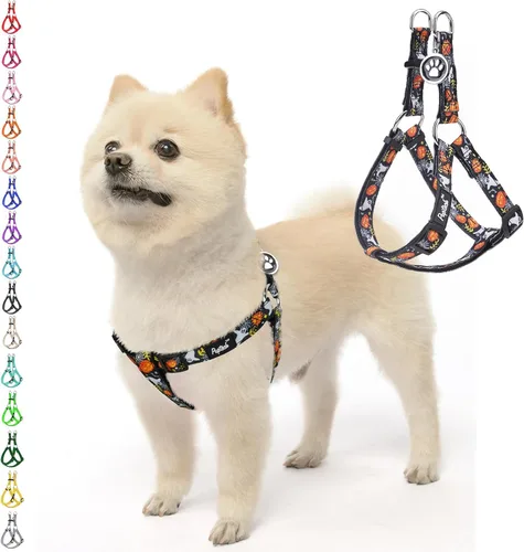Vista 77 de Pupteck - Arnés para perros sin jalar, suave, ajustable, de nailon, talla básica, chaleco para cachorro, para caminar al aire libre con etiqueta