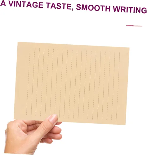 Vista 7 de Juego de papel de escritura retro, 100 hojas de letras rayadas, estacionario, sabor vintage