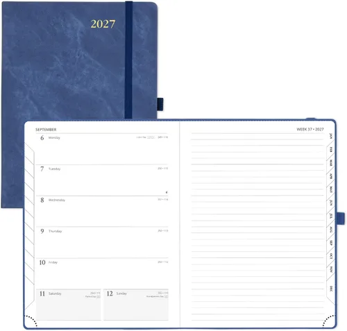 Vista 17 de POPRUN Agenda semanal y mensual 2027, libro de citas grande de 8.5 x 10.5 Verde oliva