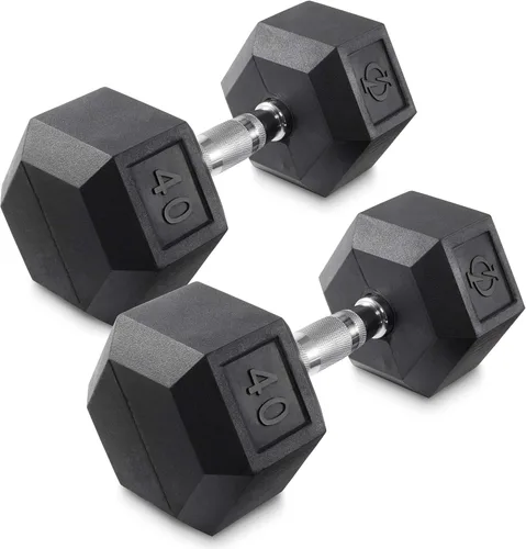 Vista 10 de Philosophy Gym Mancuernas hexagonales con revestimiento de goma, pares