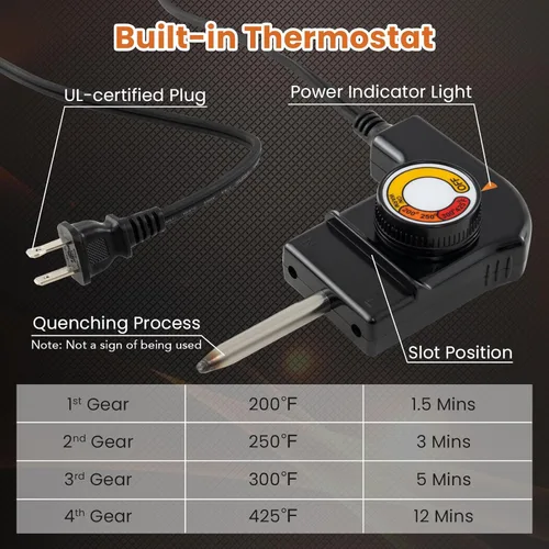 Vista 5 de COSTWAY Parrilla eléctrica de 27 pulgadas, parrilla Teppanyaki extragrande con temperatura ajustable, superficie antiadherente, asas aisladas