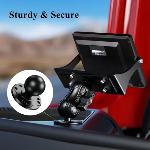 Vista 5 de BRCOVAN Base de montaje de bola de 1.5 pulgadas con placa redonda de orificio AMPS de aleación de aluminio, compatible con soportes RAM tamaño C