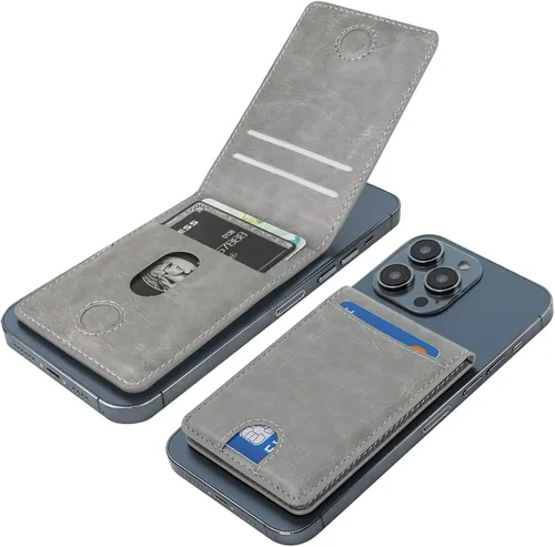 Vista 9 de KIHUWEY Cartera MagSafe con soporte magnético, de cuero seguro y desmontable, con función de atril RFID para iPhone 16/15/14/13/12 Pro Max Plus,