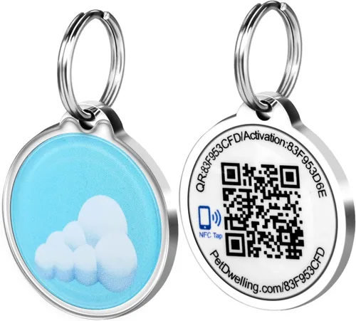 Vista 26 de Pet Dwelling Symbols NFC & QR Code - Etiqueta de identificación inteligente para perro, escaneo fácil, acceso instantáneo al perfil en línea