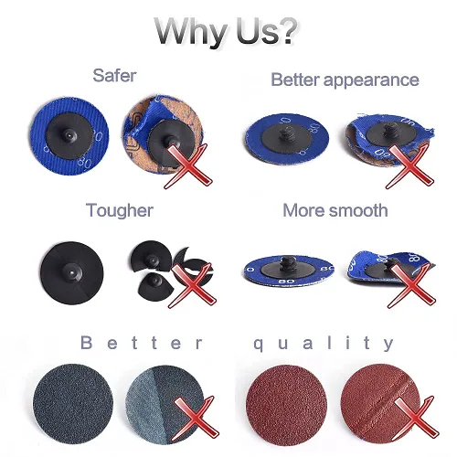 Vista 6 de Tshya Quick Change Grinding Disc, 50 Pcs 2 inch Sanding Discs, Zirconia Coated Roll Lock Disc for Surface Prep (36 Grit)