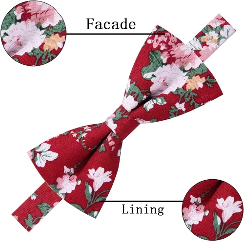 Vista 4 de AUSKY 8 PACKS Elegant Adjustable Pre-tied Bow Ties for Men Boys (1&4&5&6&8 Pack for option)