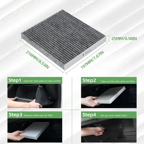 Vista 8 de CF11671 Filtro de aire de cabina con carbón activado compatible con RAM 1500 2500 3500 2016-2024, RAM 4500 5500 2016-2023, MAZDA CX-7 2007-2012