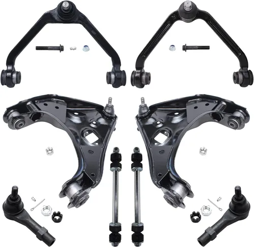 Vista 162 de Detroit Axle - Kit de suspensión frontal de 8 piezas para Chevy GMC Silverado Sierra Suburban 1500 Yukon Avalanche Cadillac Escalade brazos