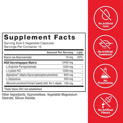 Vista 6 de Force Factor Prime Activador de Secreción de HGH, Suplemento de HGH para Hombres con AlphaSize Clínicamente Estudiado para Ayudar a Desencadenar