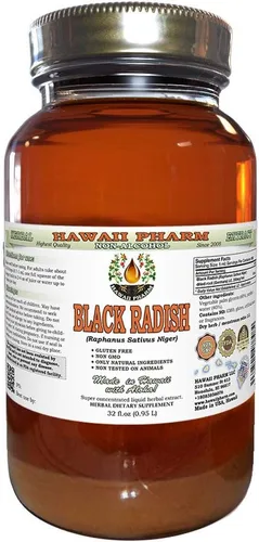 Vista 6 de Hawaii Pharm Rábano negro (Raphanus sativus Niger) Extracto sin alcohol de raíz, 2 onzas líquidas