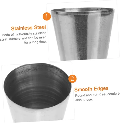 Vista 7 de Operitacx 4 vasos de vino portátiles para whisky, vasos de chupito de acero inoxidable, vasos de acero apilables con estuche, vasos para beber, vaso