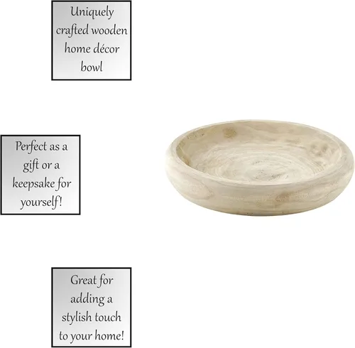 Vista 6 de Santa Barbara Design Studio Natural - Grande - Tazón de madera de Paulownia