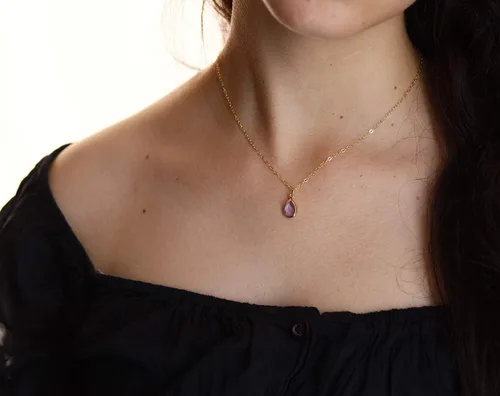 Vista 3 de Be Wished Personalized Sweet 16 Gift for Girls, Necklace with Meaningful Message