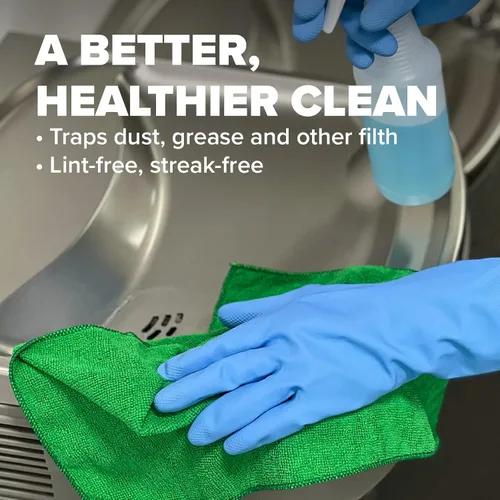 Vista 4 de Pinnacle Mercantile Paño de limpieza de microfibra – Toalla de microfibra grande de 16 x 16 pulgadas sin pelusa – Toalla de microfibra versátil