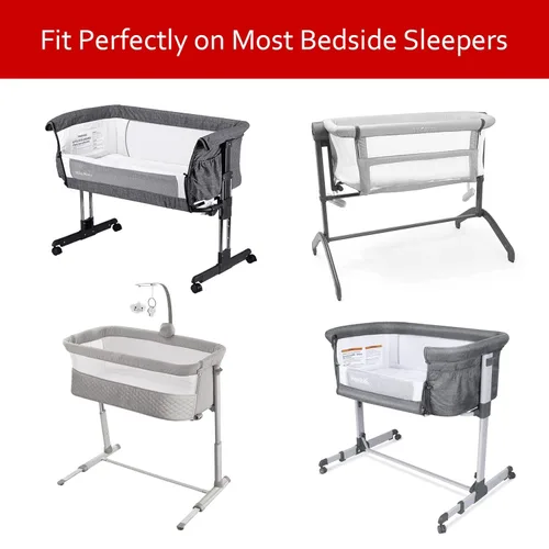 Vista 4 de Sábanas impermeables para moisés, paquete de 2 unidades, compatibles con Mika Micky & MiClassic y Milliard, se adapta a la mayoría de colchones