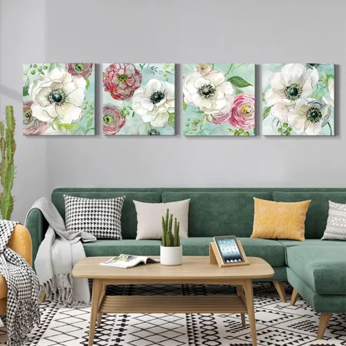 Vista 81 de Wexford Home Colección de primavera de jardín de campo francés, colección de primavera, juego de 4 paneles para decoración de pared de oficina