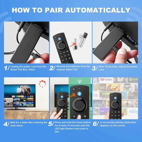 Vista 5 de Control remoto Firestick de repuesto compatible con Fire Smart TV Stick Lite/Stick 4K/Smart TV 3ª generación/cubo de TV