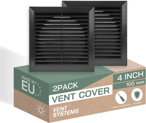 Vista 16 de Vent Systems 6" Conducto - 8" x 8" Paquete Exterior de 4 Cubiertas de Ventilación - Tubos de Ventilación de Baño - Cubierta de Ventilación