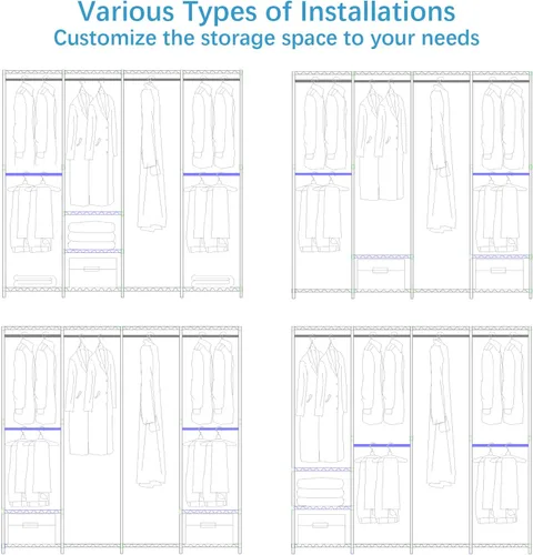 Vista 6 de VIPEK V40 Perchero de Ropa Mediano de Servicio Pesado Perchero de Ropa para Colgar Ropa, Percheros de Ropa Multifuncionales para Dormitorio