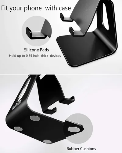Vista 5 de CreaDream Soporte Ajustable para Teléfono Celular, Soporte para Teléfono, Cuna, Base, Soporte, Soporte de Escritorio de Aluminio Compatible