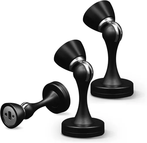 Vista 10 de Topes magnéticos para puerta, topes de puerta negros para la parte inferior de la puerta, montaje en pared, protector de pared magnético resistente