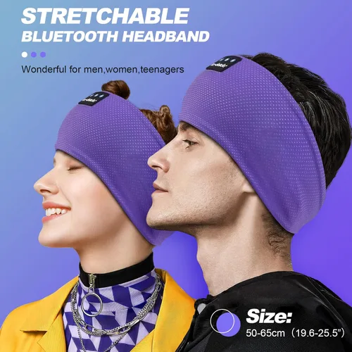 Vista 2 de LC-dolida Auriculares para dormir Bluetooth 5.4, con diadema inalámbrica, máscara de sueño para dormir, deportes, regalos, entrenamiento, correr