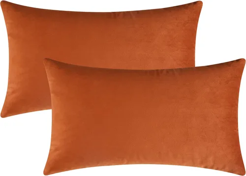 Vista 35 de Mixhug - Fundas de almohada decorativas de terciopelo, fundas de cojín para sofá y cama, juego de 2 fundas azules, 16 x 16 pulgadas
