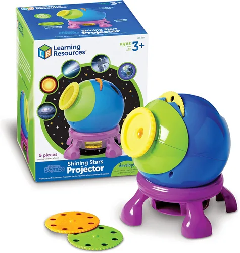 Learning Resources Proyector de estrellas brillantes, juego de 5 piezas, a partir de 3 años, sistema solar, proyector espacial para niños, juguetes